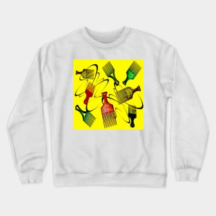 Afro Comb - Yellow Crewneck Sweatshirt